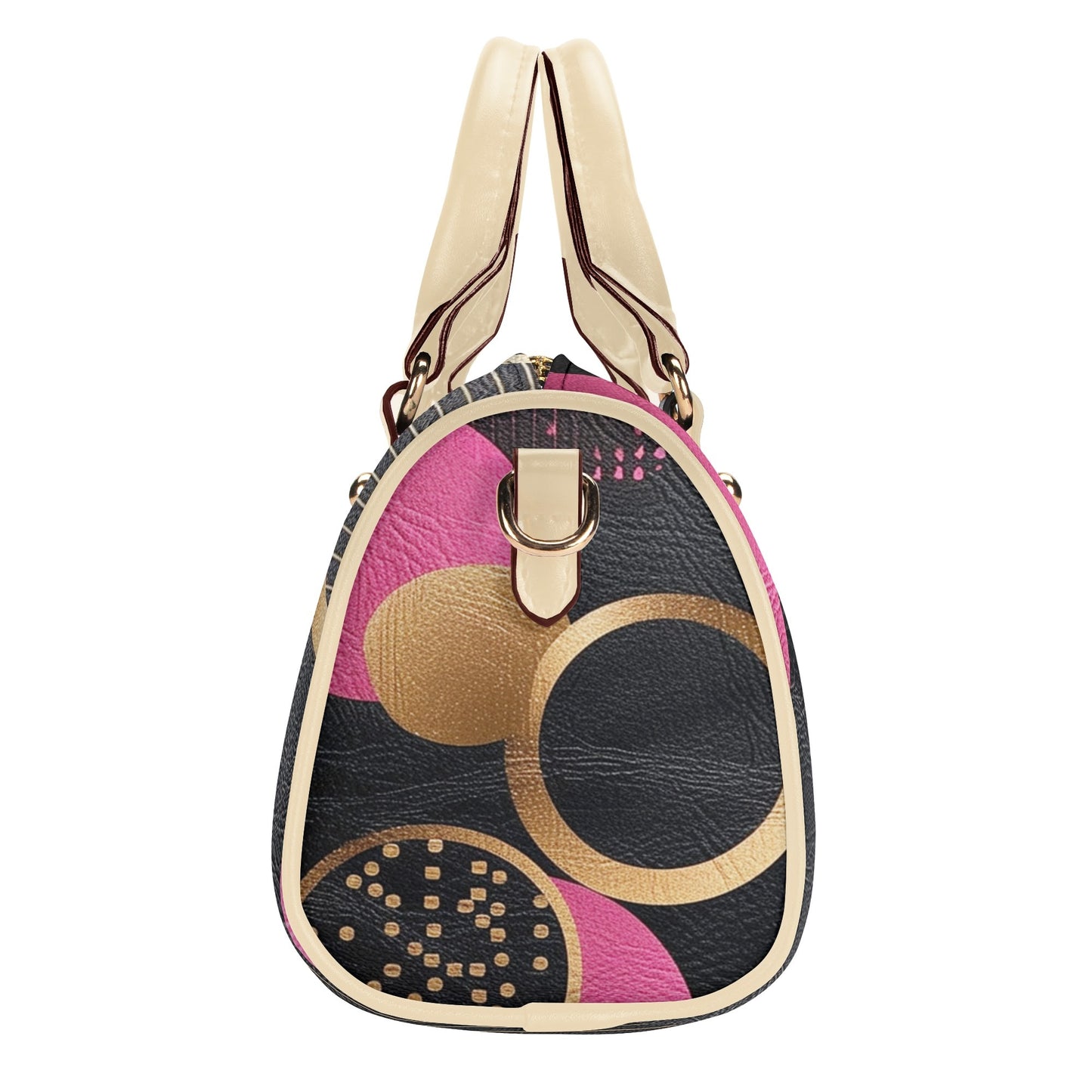 Rose / Mini Boston Bag (Beige/Black)