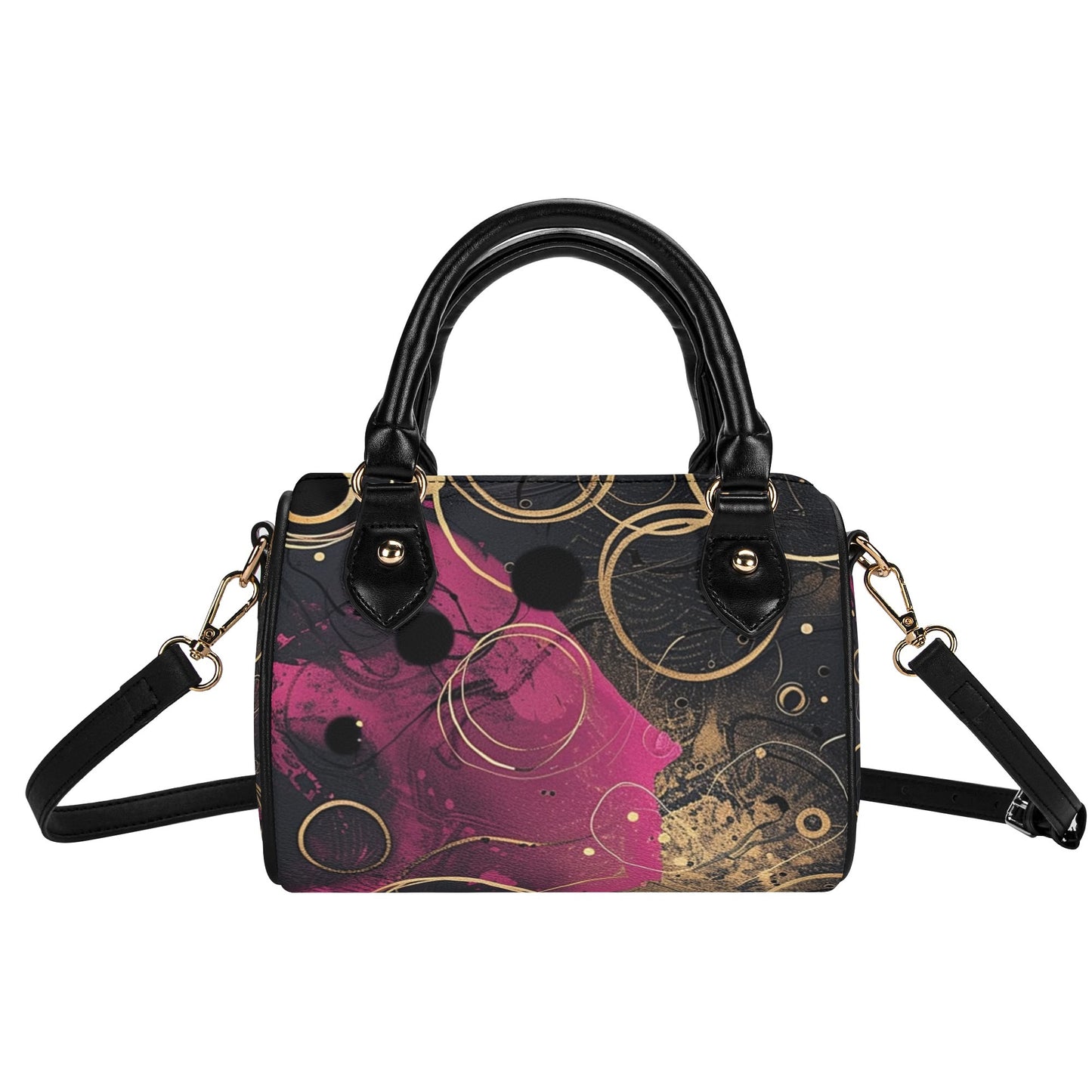 Fuchsia / Mini Boston Bag (Beige/Black)