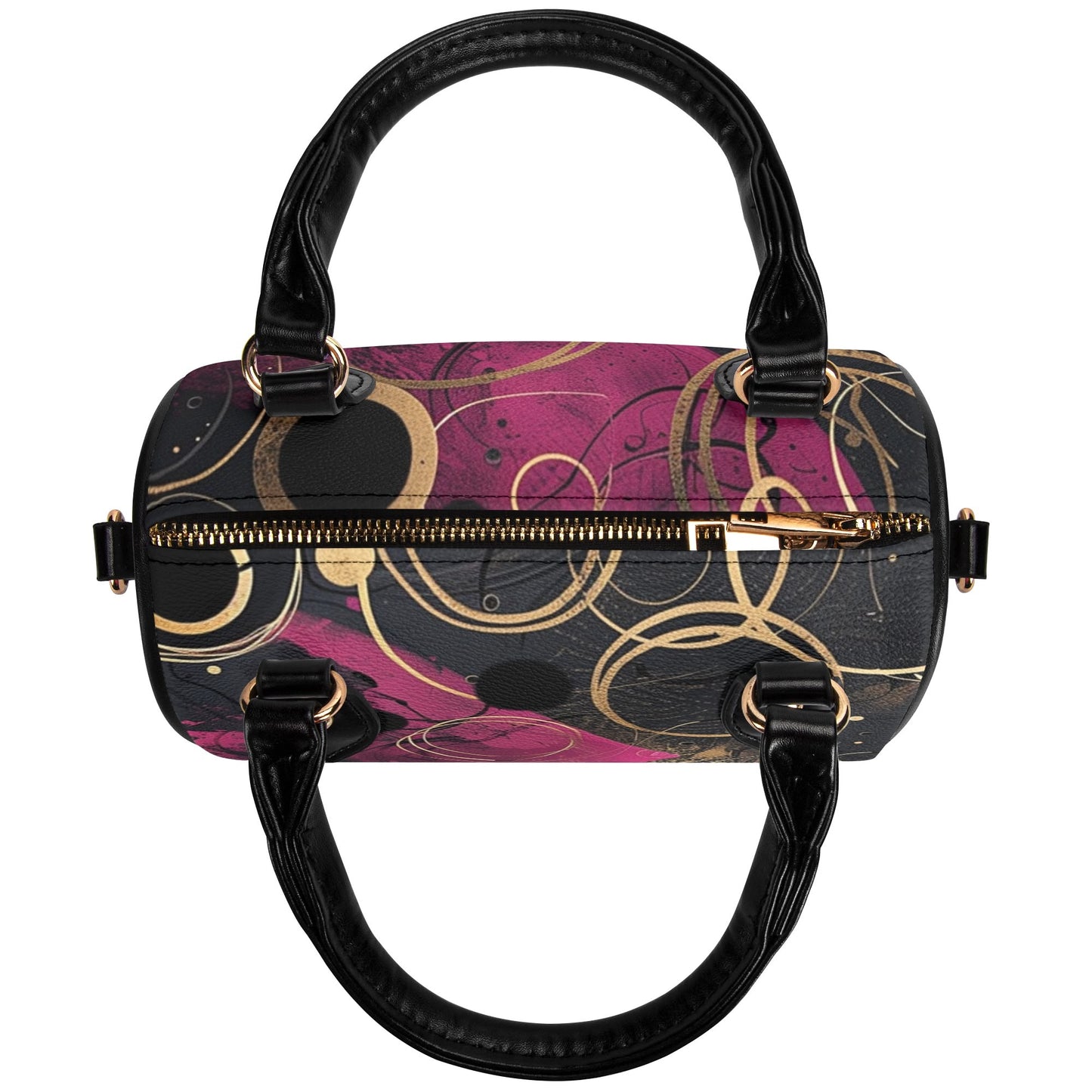 Fuchsia / Mini Boston Bag (Beige/Black)