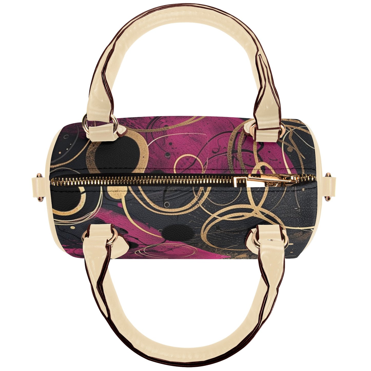 Fuchsia / Mini Boston Bag (Beige/Black)