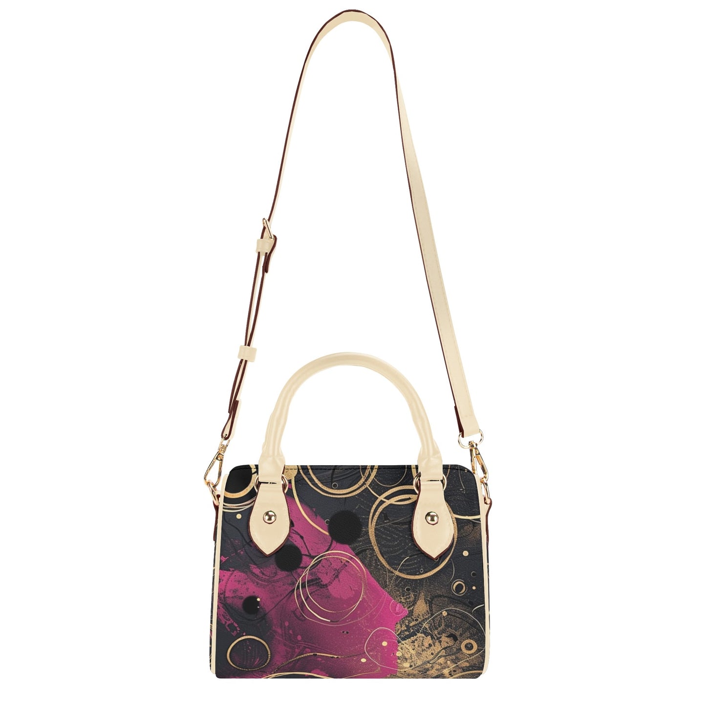 Fuchsia / Mini Boston Bag (Beige/Black)