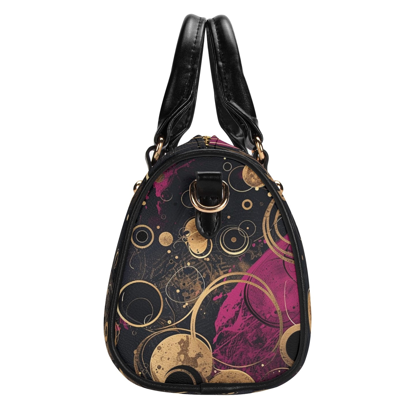 Fuchsia / Mini Boston Bag (Beige/Black)