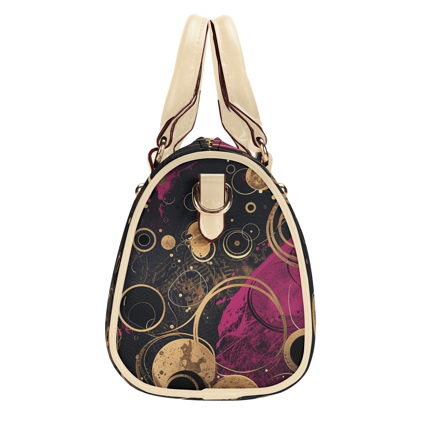 Fuchsia / Mini Boston Bag (Beige/Black)