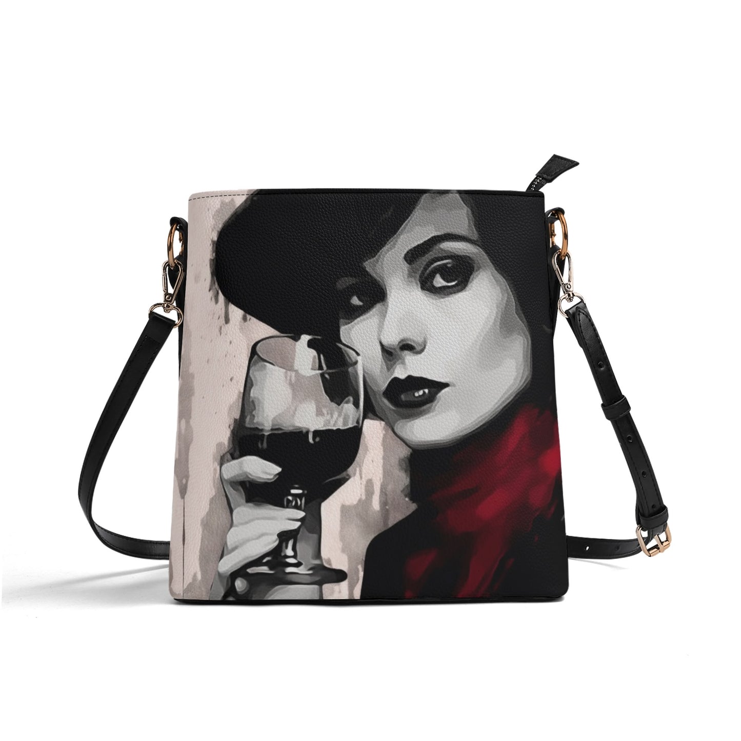 Glass of Wine / Bucket Shoulder Bag
