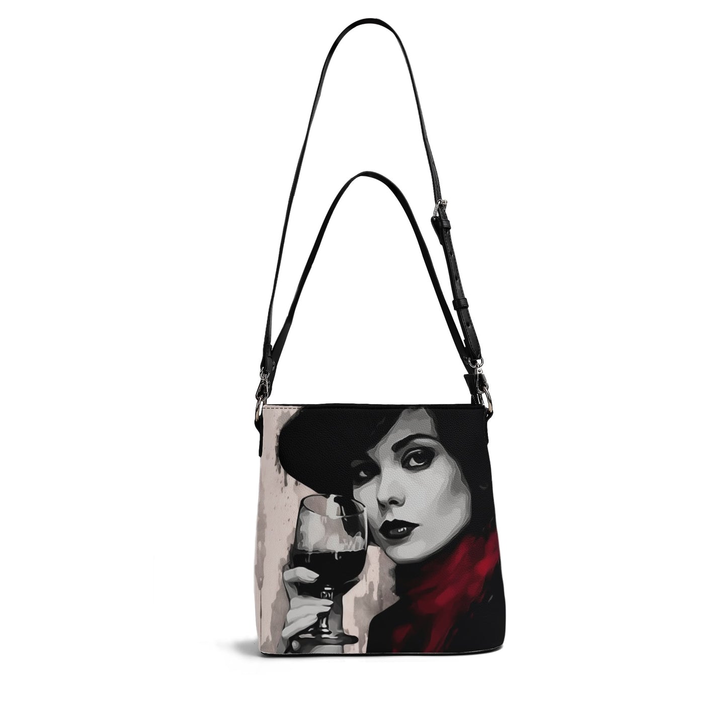 Glass of Wine / Bucket Shoulder Bag