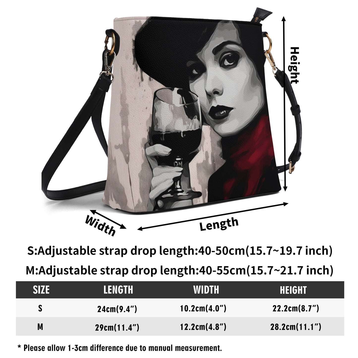 Glass of Wine / Bucket Shoulder Bag