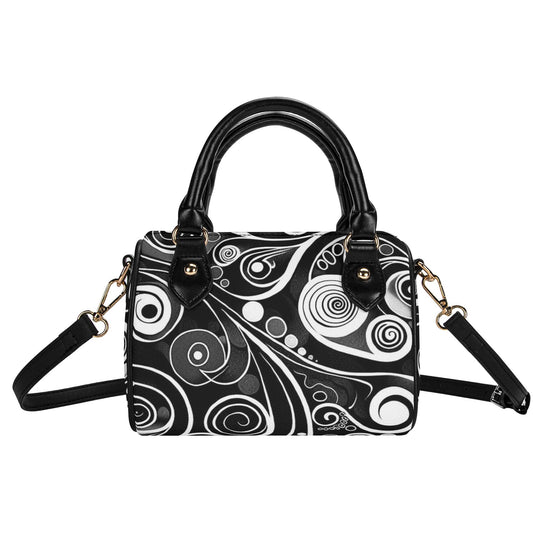 White Lines / Mini Boston Bag (Black)