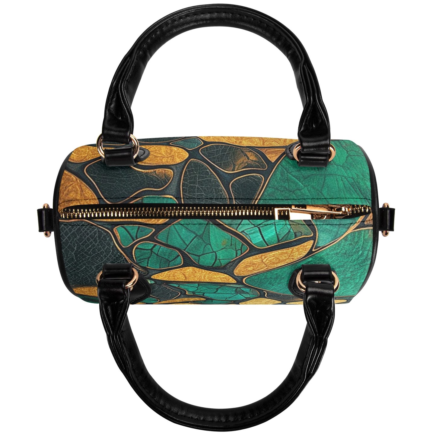 Green / Mini Boston Bag (Beige /Black)