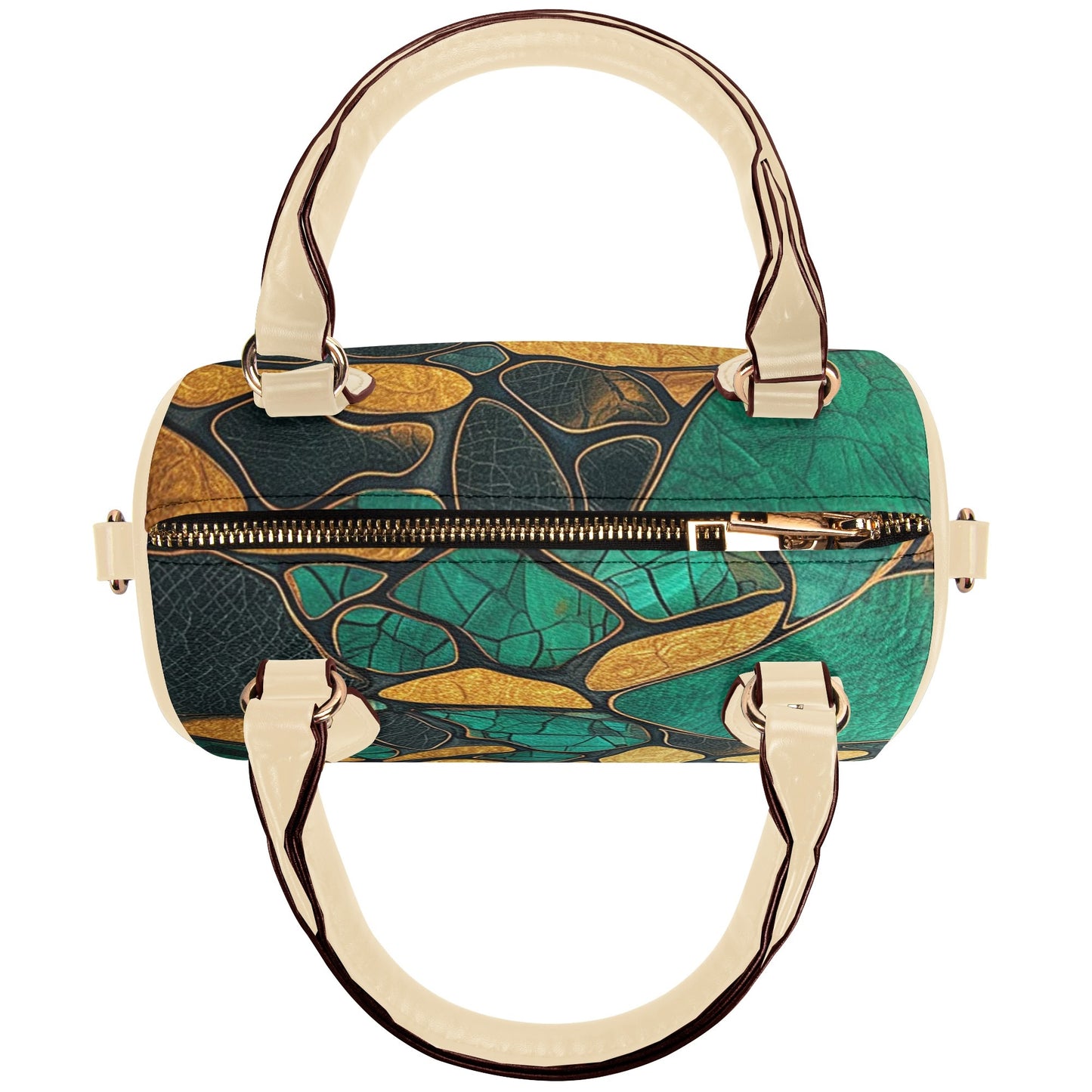 Green / Mini Boston Bag (Beige /Black)