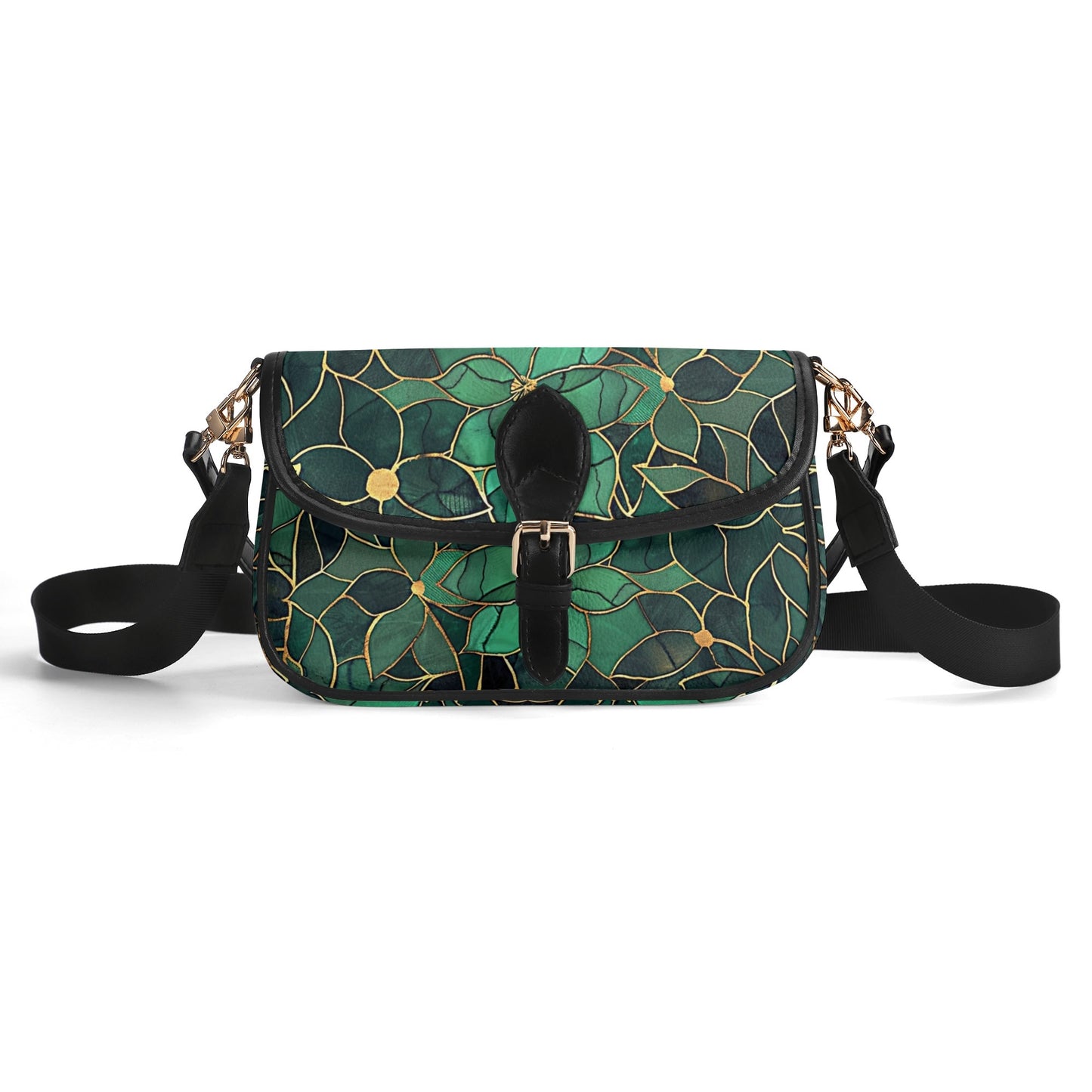 Green Flowers / Underarm Bag
