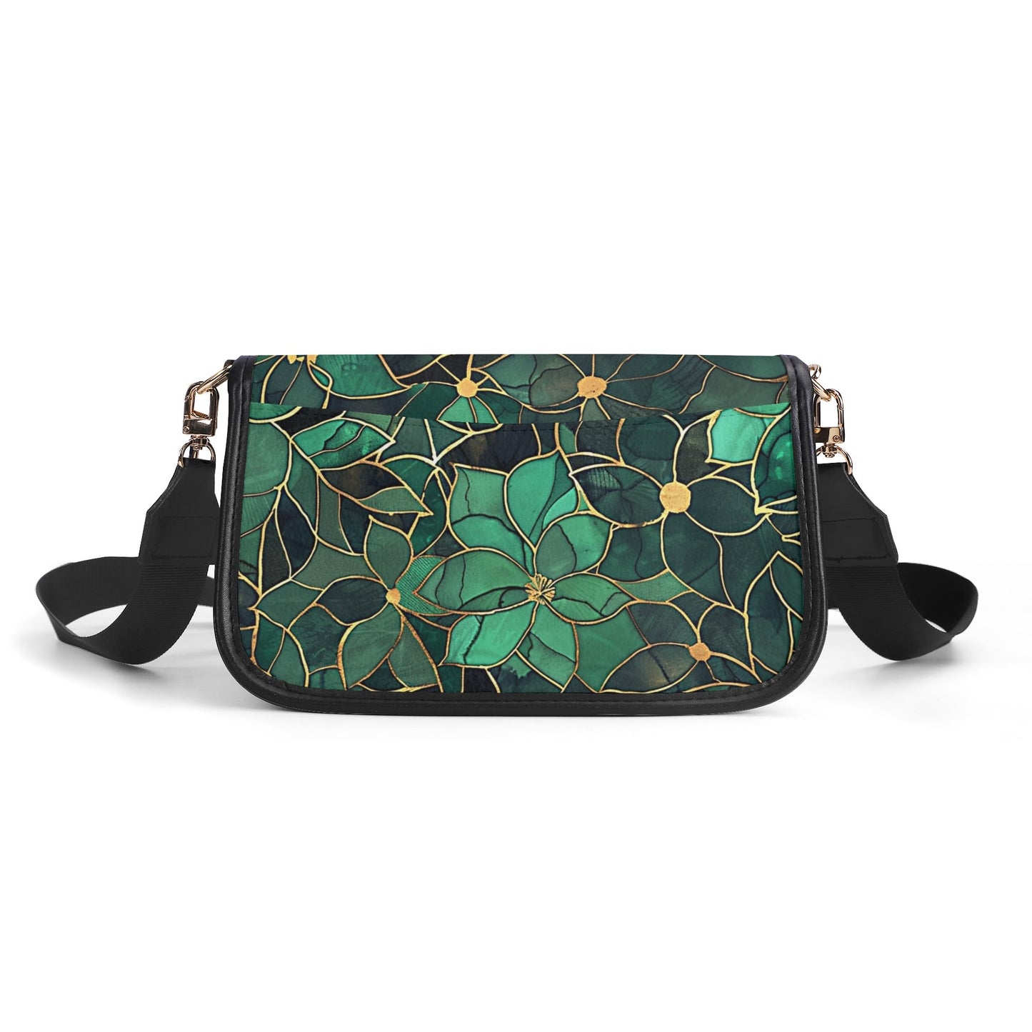 Green Flowers / Underarm Bag