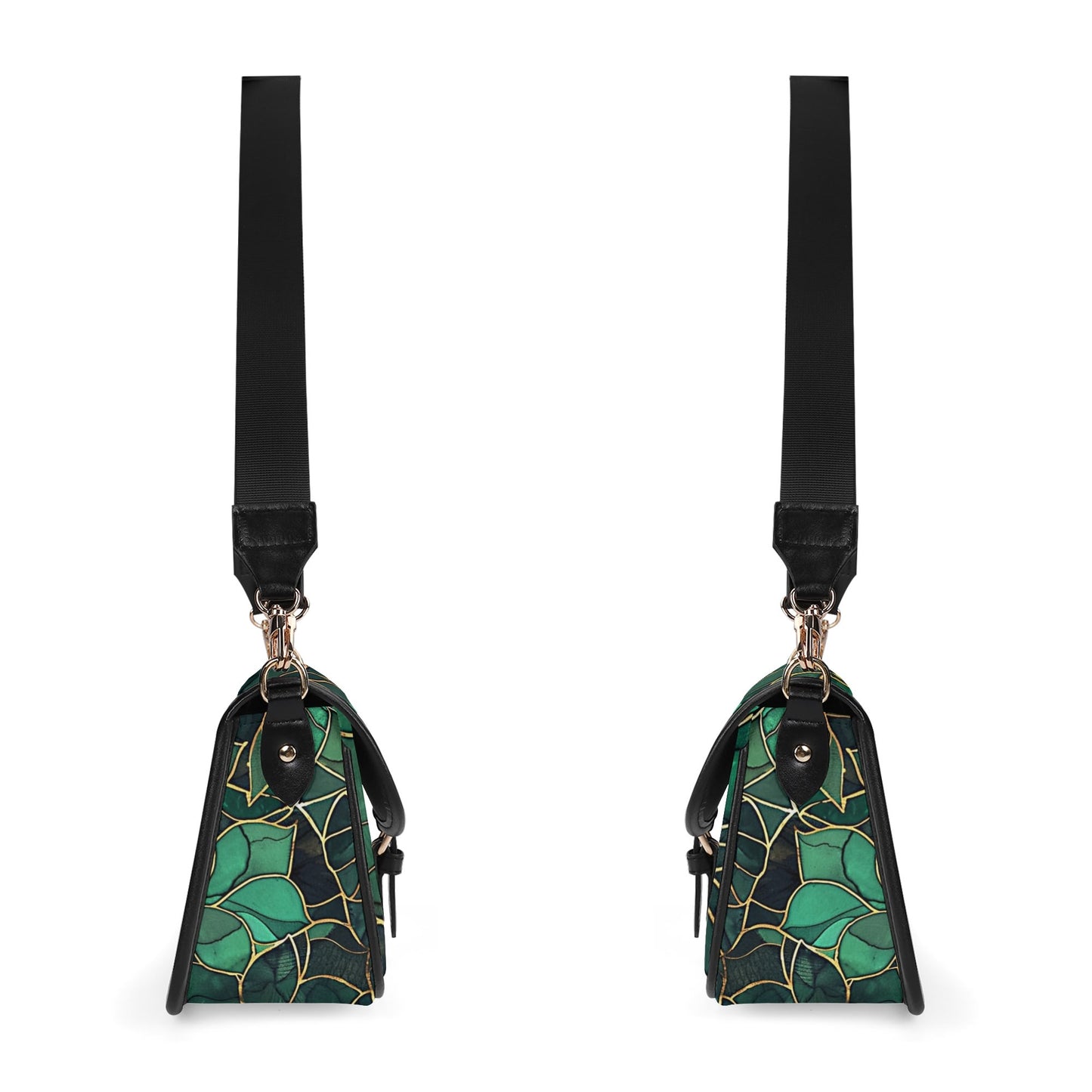 Green Flowers / Underarm Bag