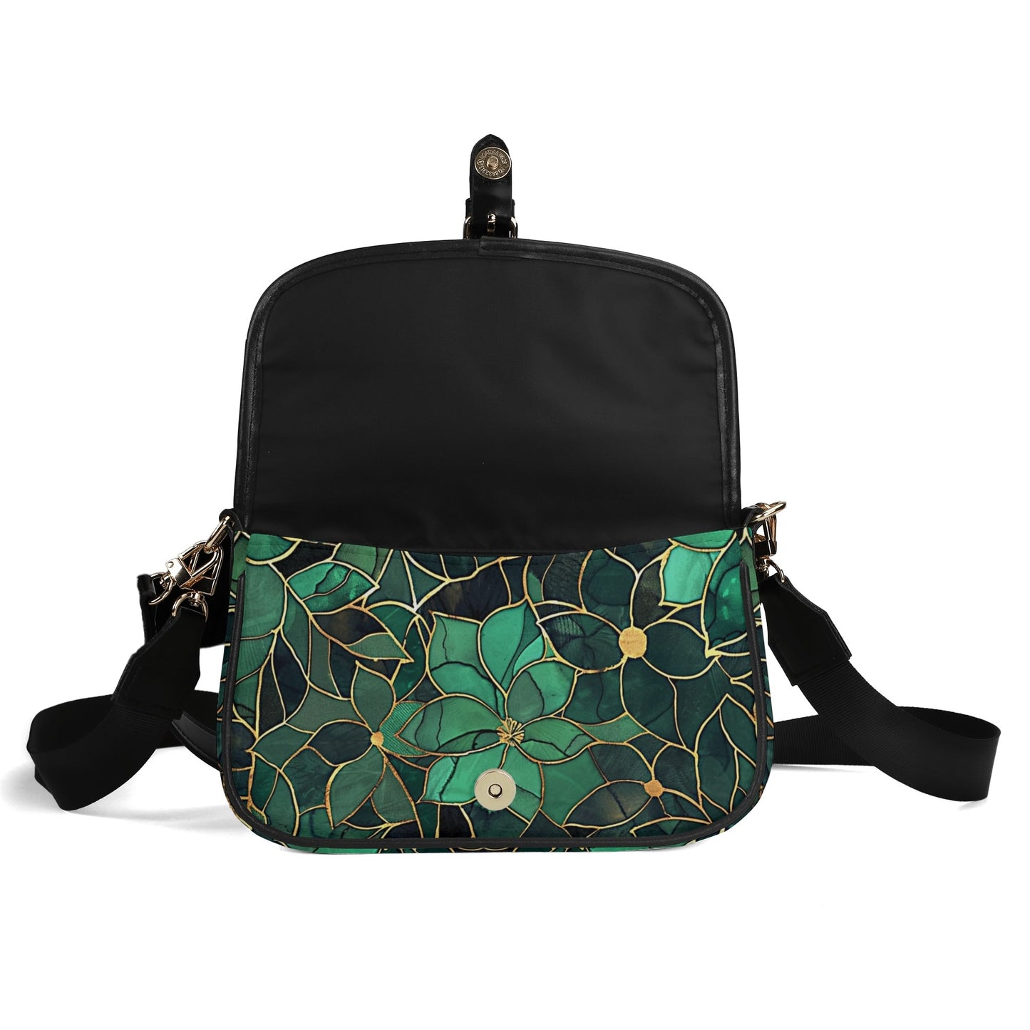 Green Flowers / Underarm Bag