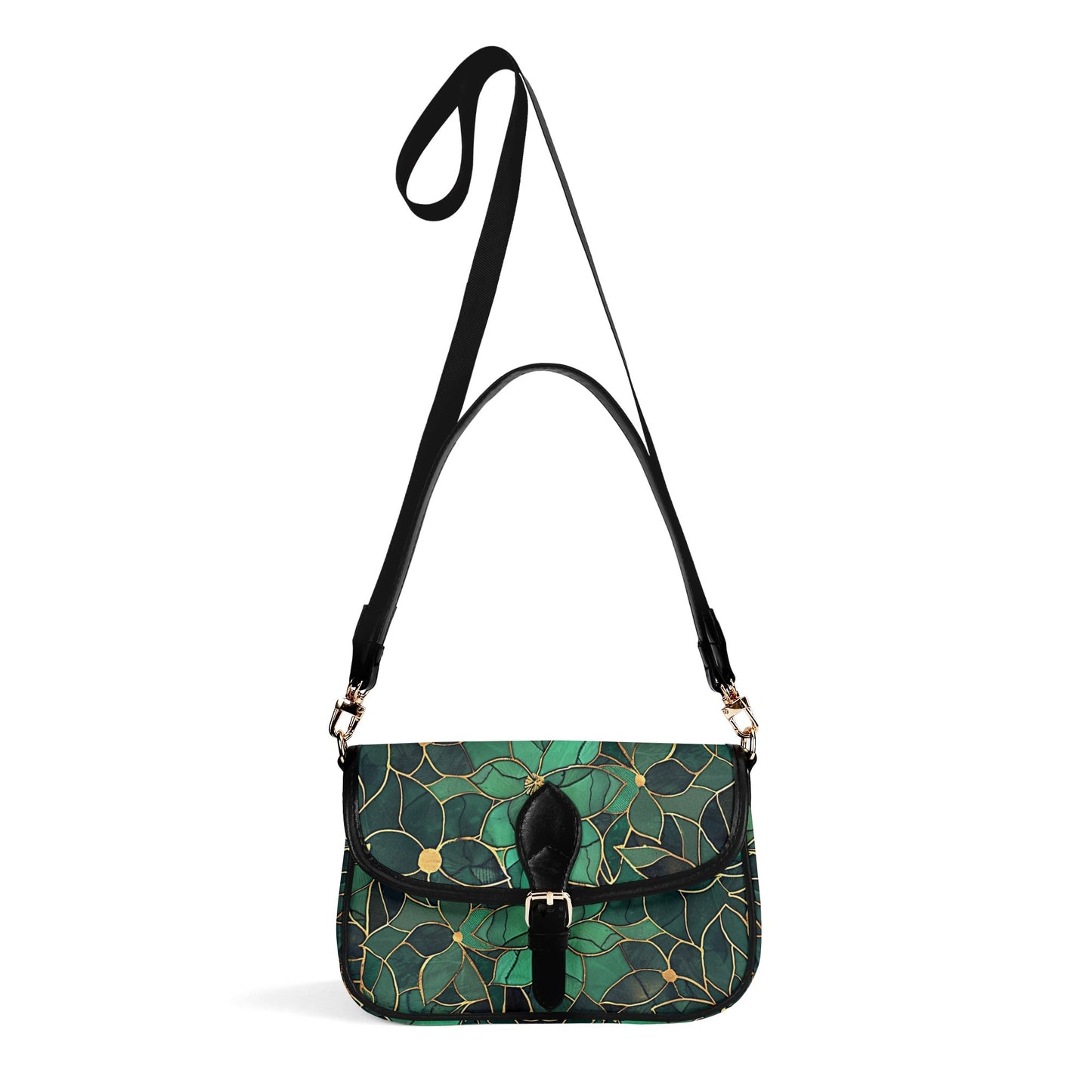 Green Flowers / Underarm Bag