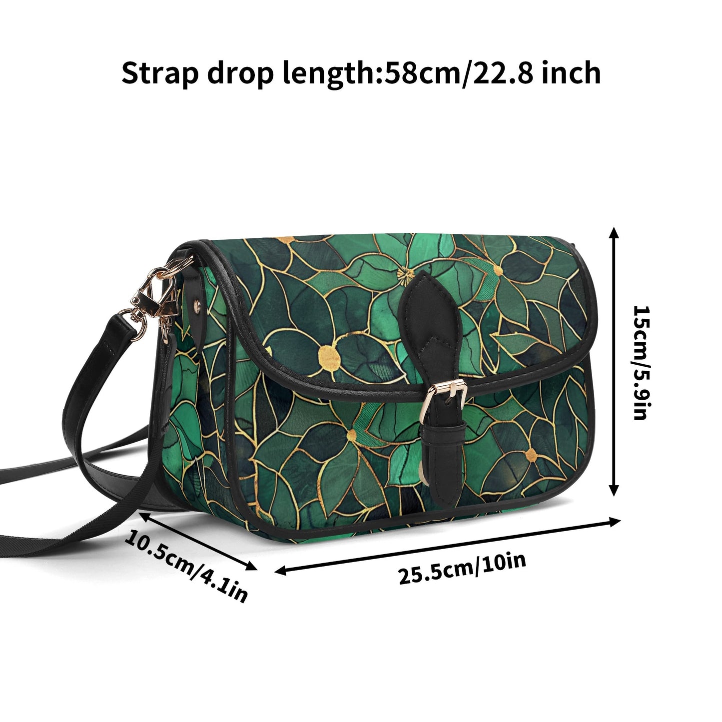 Green Flowers / Underarm Bag