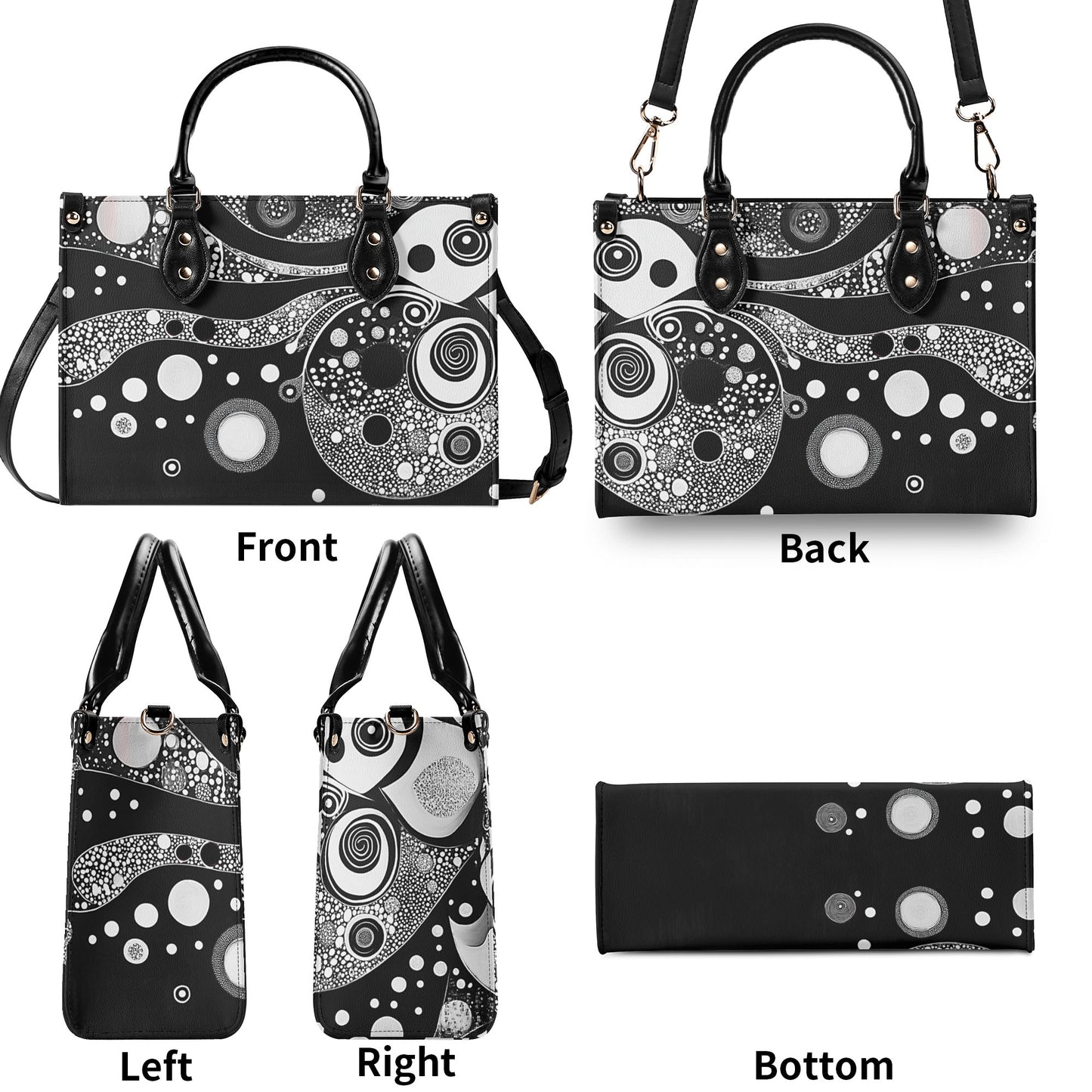 White Circles / Luxury Handbag ( 3 size )
