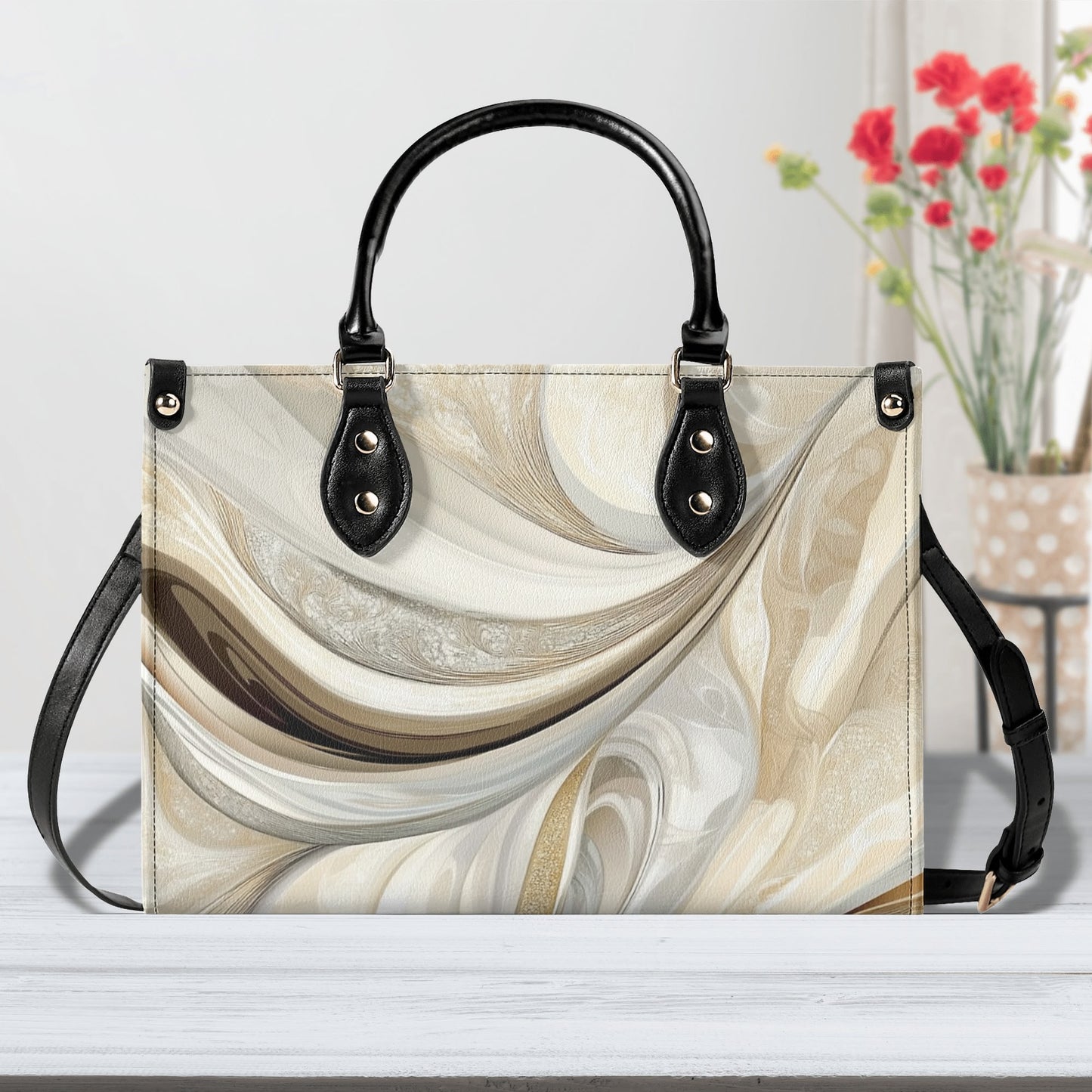 Precious / Luxury Handbag ( Beige/Black ) ( 3 size )
