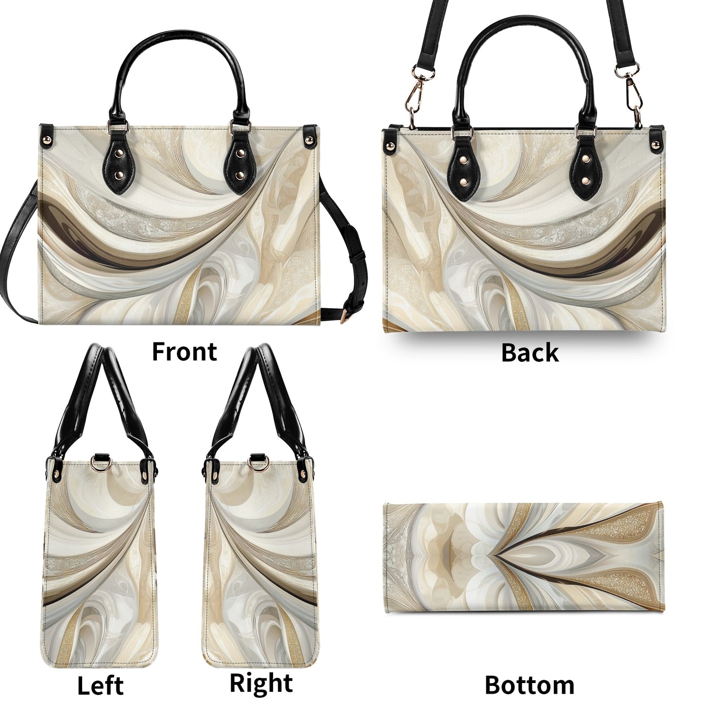 Precious / Luxury Handbag ( Beige/Black ) ( 3 size )