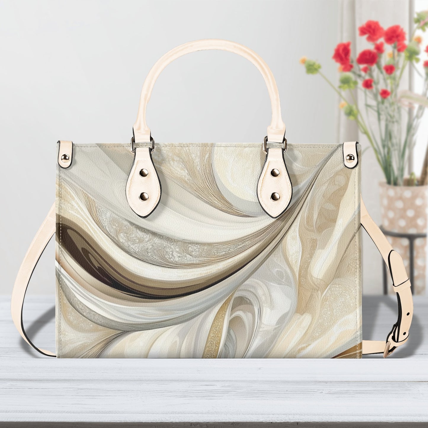 Precious / Luxury Handbag ( Beige/Black ) ( 3 size )