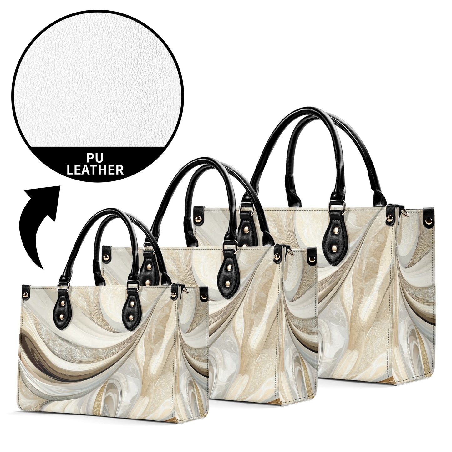 Precious / Luxury Handbag ( Beige/Black ) ( 3 size )