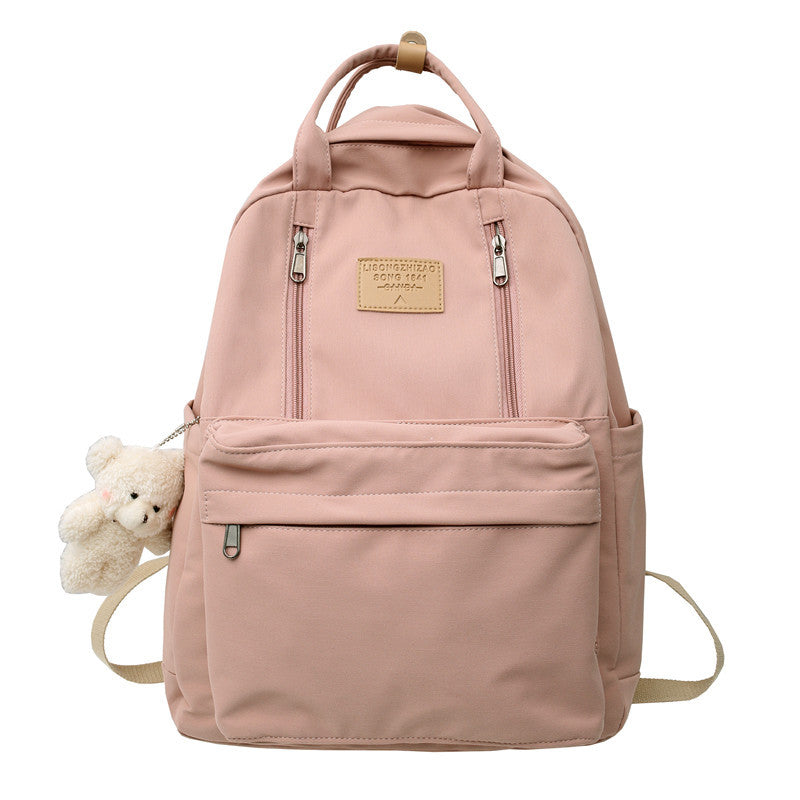 Bear / Double Zipper School Backpack