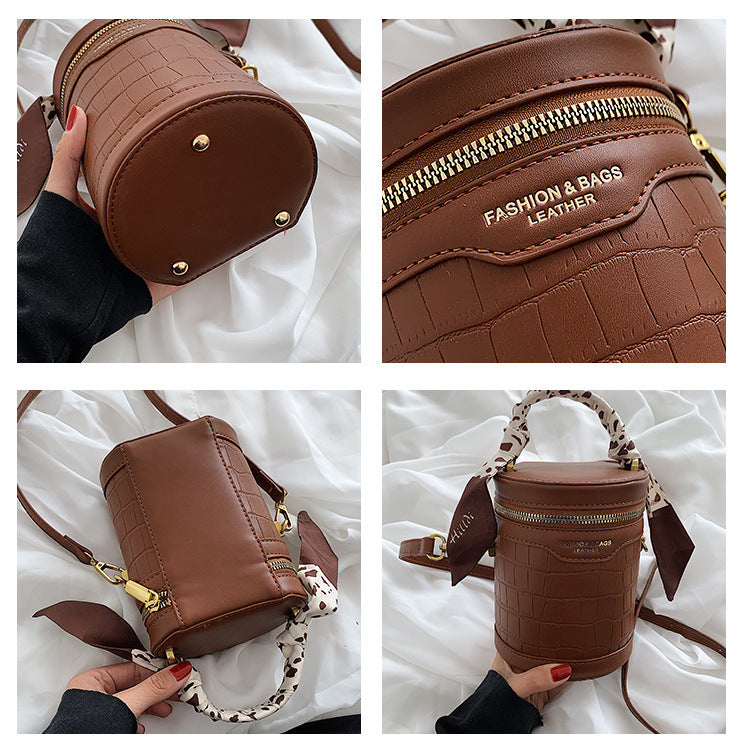 Stone Tube / Synthetic leather bucket bag