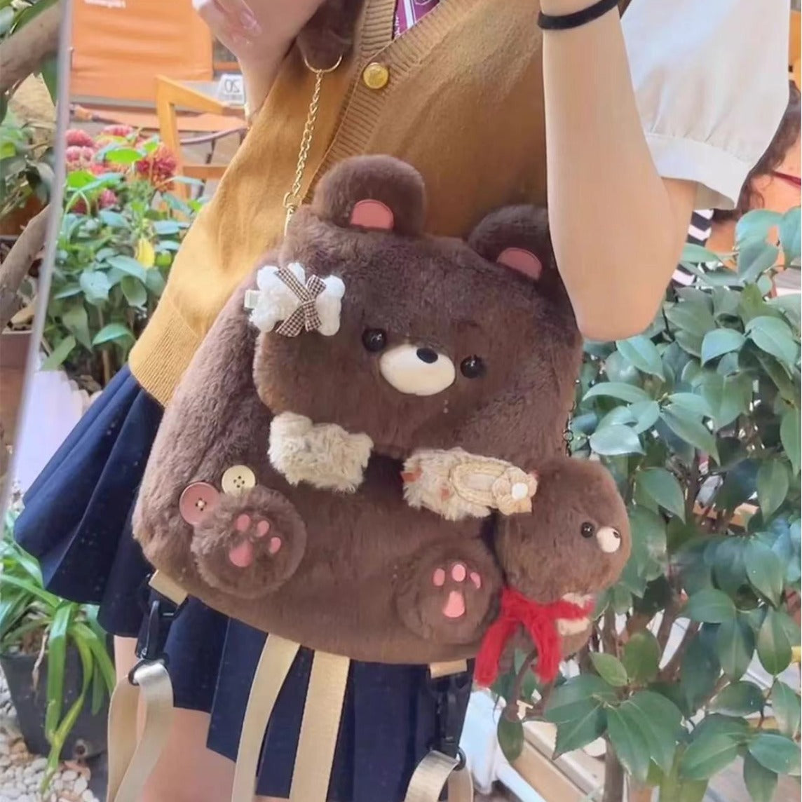 Brown Bear / Backpack - Shoulder Bag