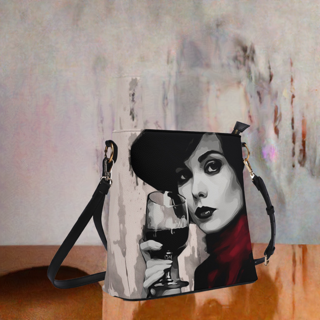 Glass of Wine / Bucket Shoulder Bag