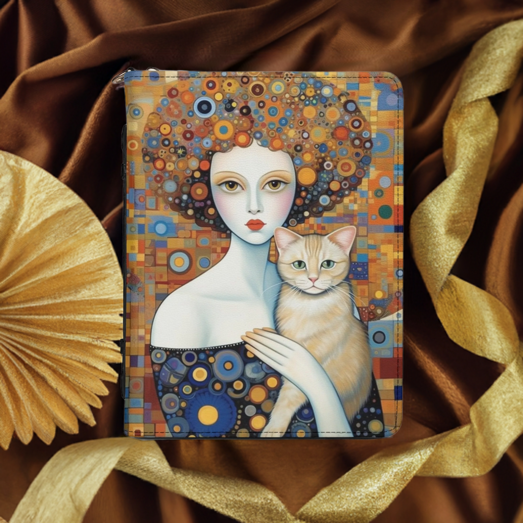 Dame with Cat / Books briefcase with internal pockets