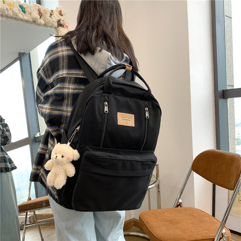 Bear / Double Zipper School Backpack
