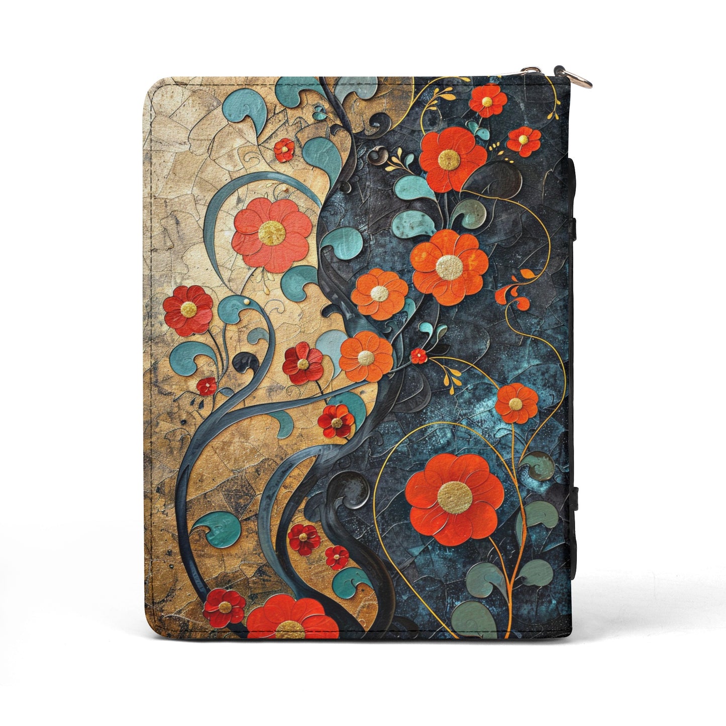 Poppies / Books briefcase with internal pockets