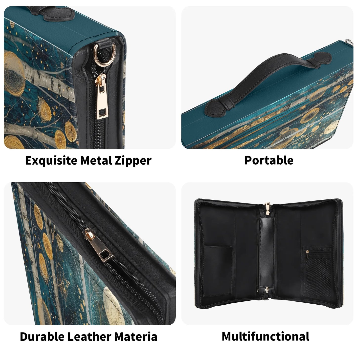 Winter Forest / Books briefcase with internal pockets