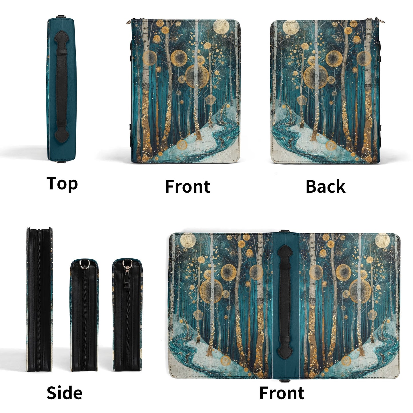 Winter Forest / Books briefcase with internal pockets