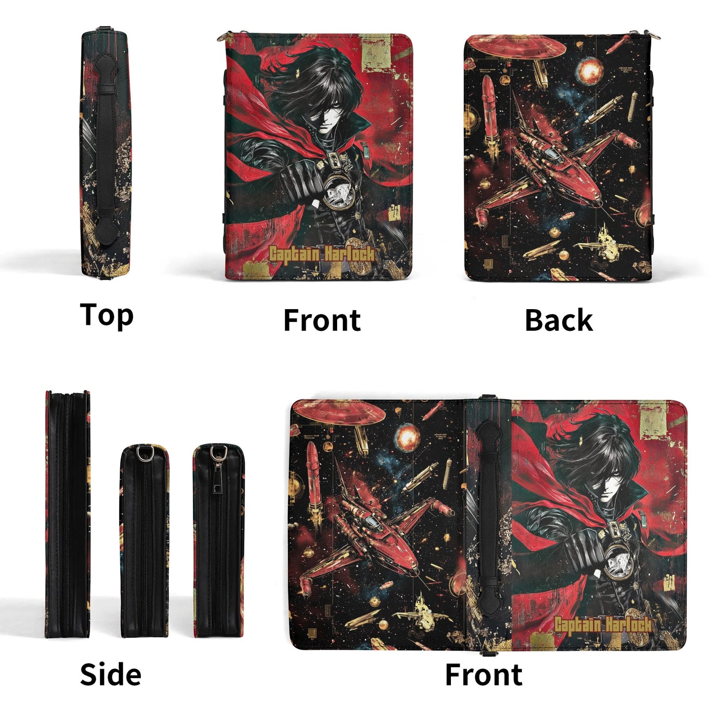 Captain Harlock / Books briefcase with internal pockets