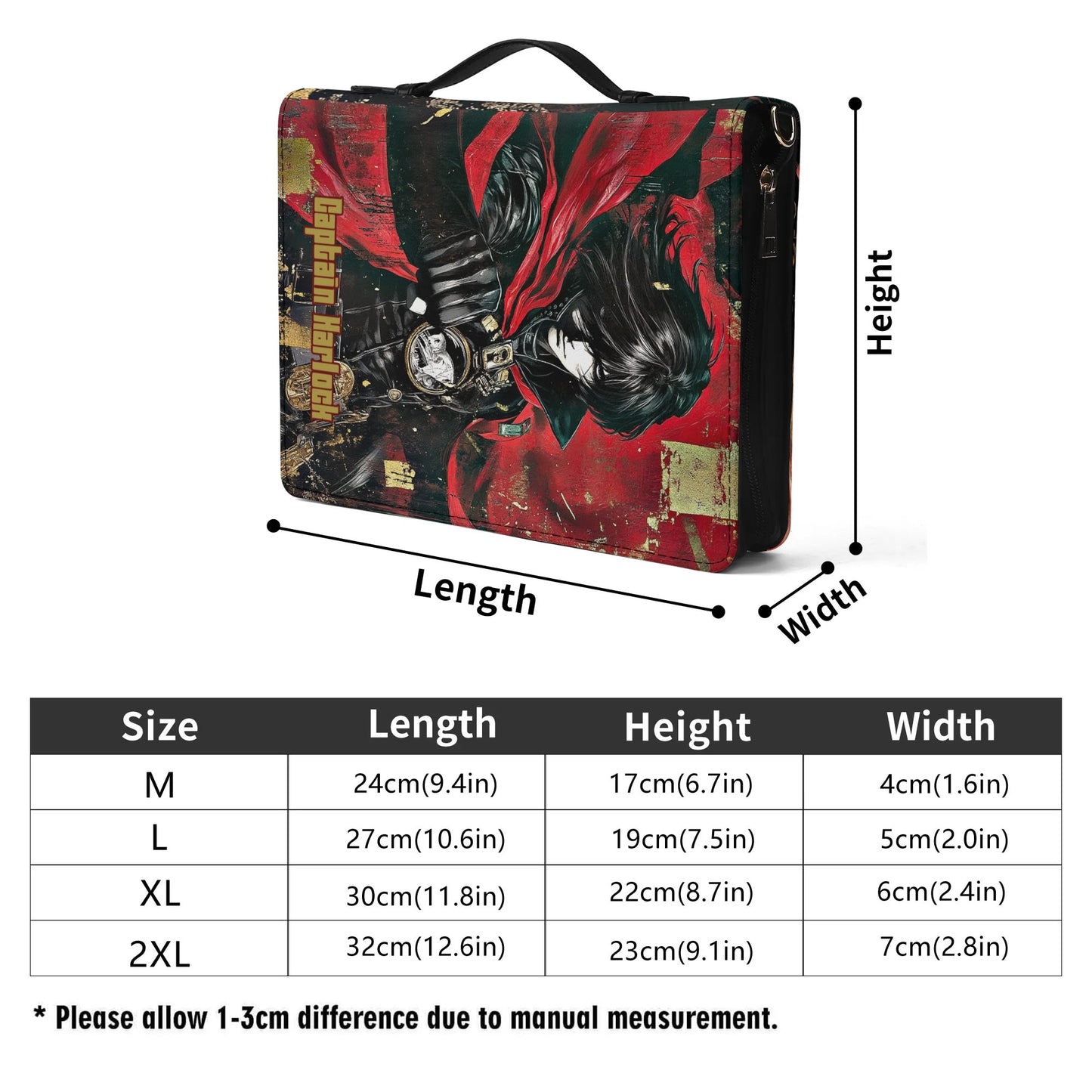 Captain Harlock / Books briefcase with internal pockets