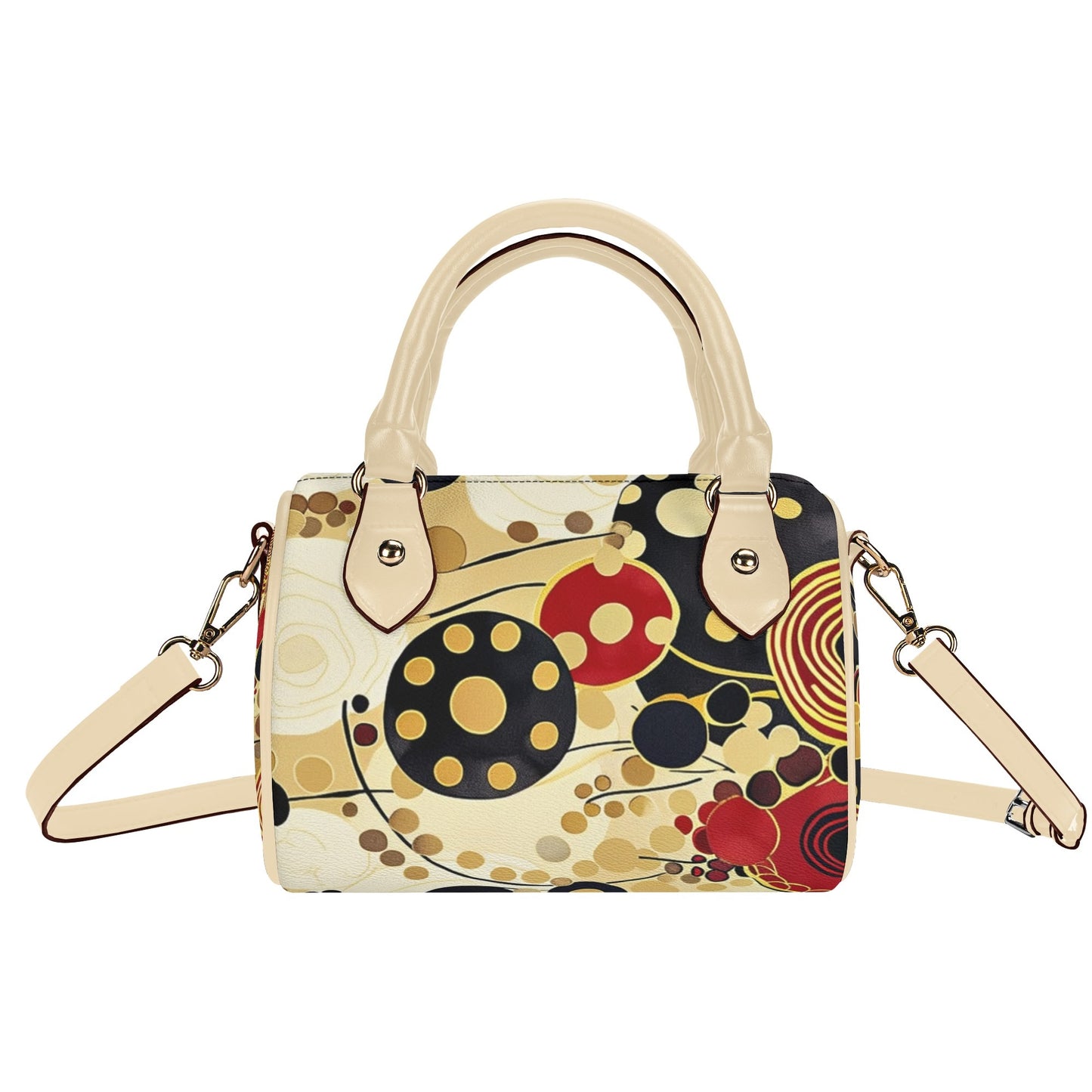 Ocher / Mini Boston Bag (Beige/Black)