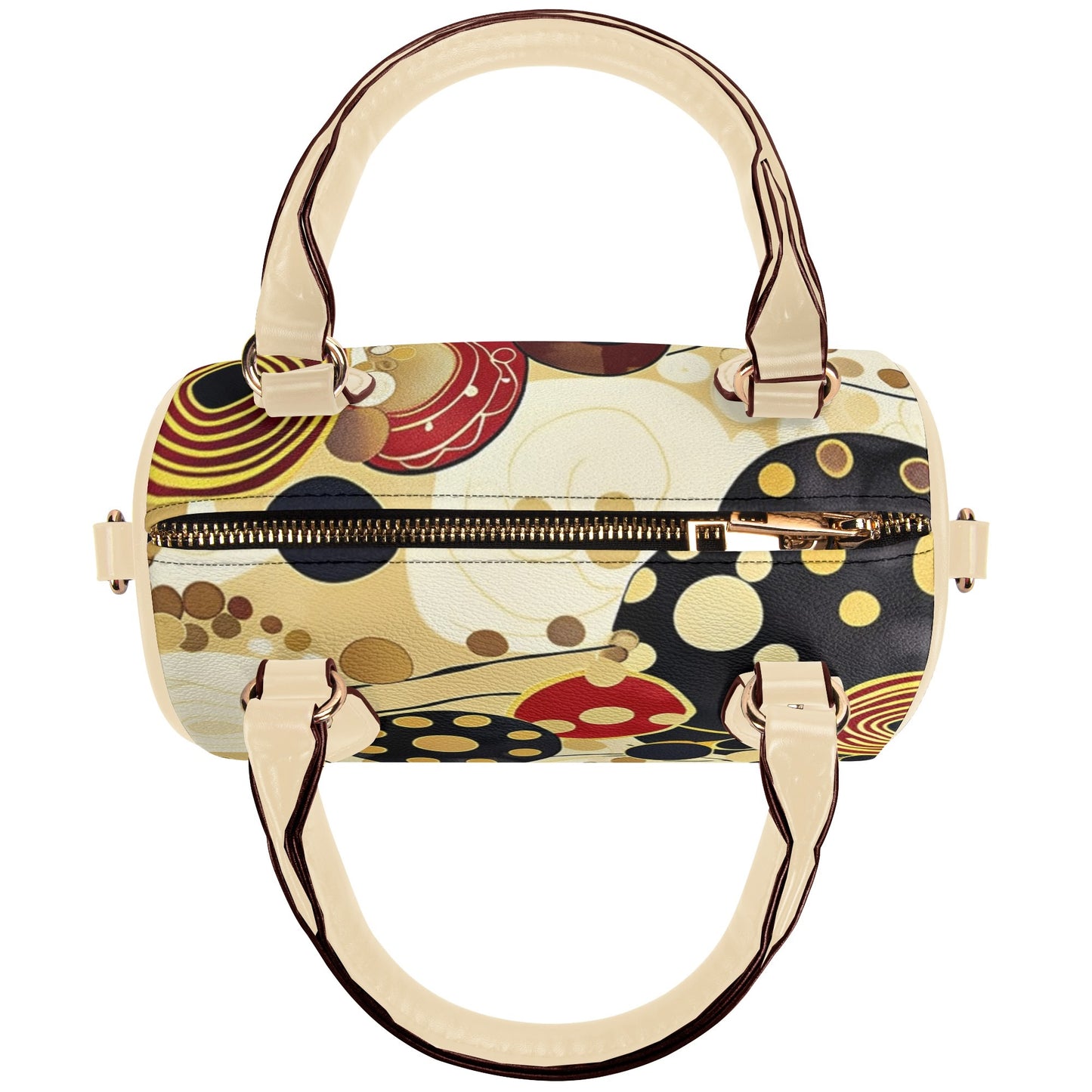 Ocher / Mini Boston Bag (Beige/Black)