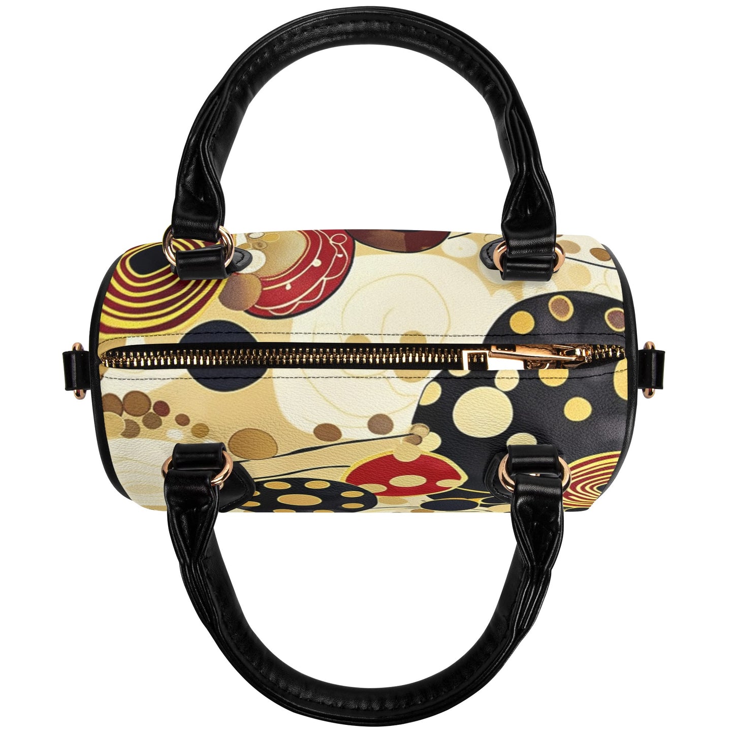 Ocher / Mini Boston Bag (Beige/Black)