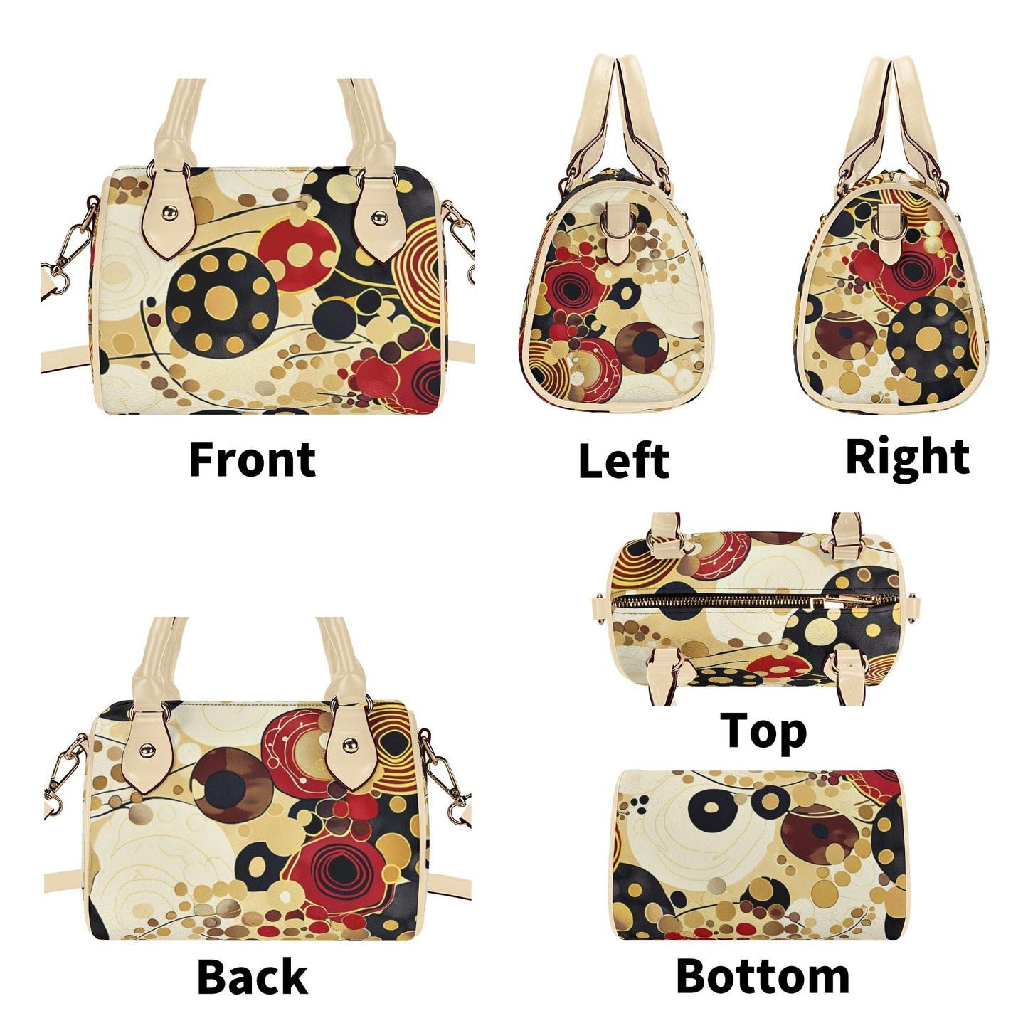 Ocher / Mini Boston Bag (Beige/Black)