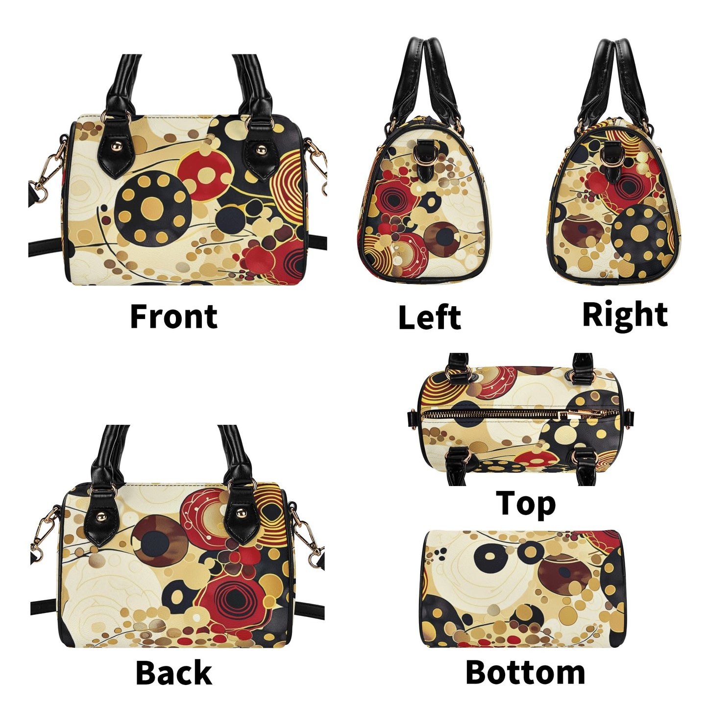 Ocher / Mini Boston Bag (Beige/Black)
