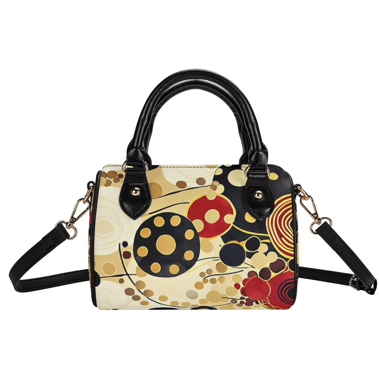 Ocher / Mini Boston Bag (Beige/Black)