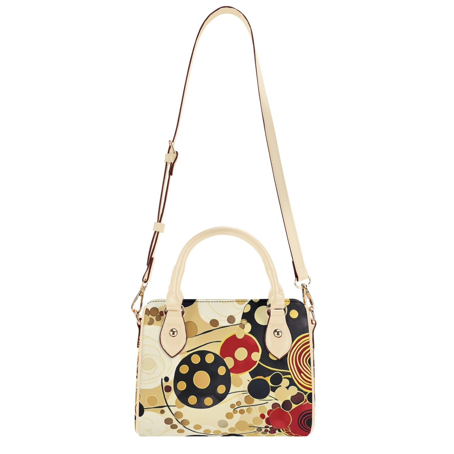 Ocher / Mini Boston Bag (Beige/Black)