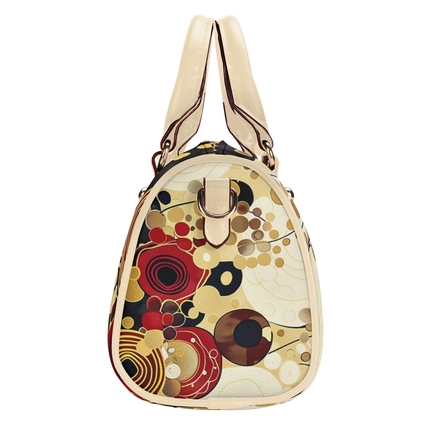 Ocher / Mini Boston Bag (Beige/Black)
