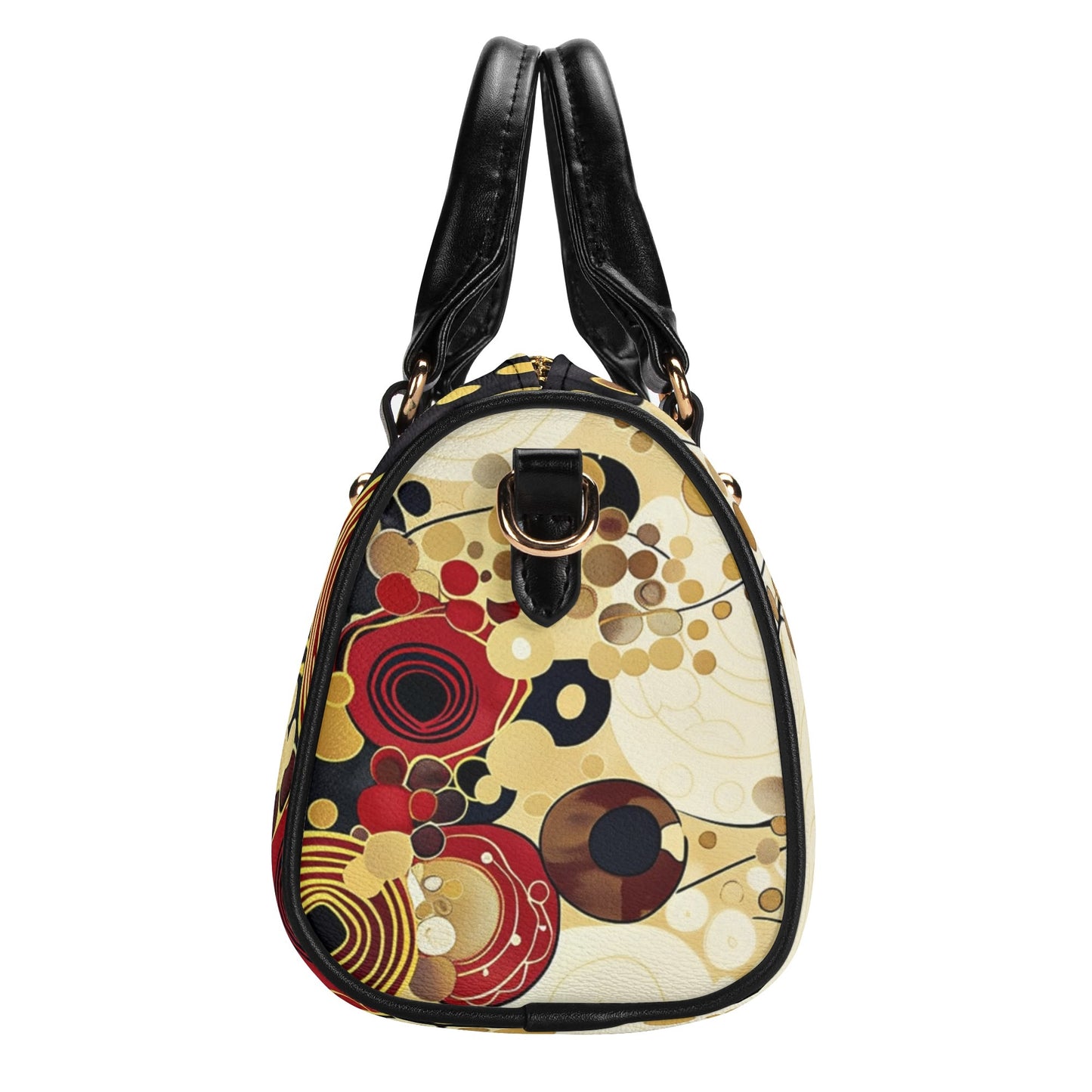 Ocher / Mini Boston Bag (Beige/Black)