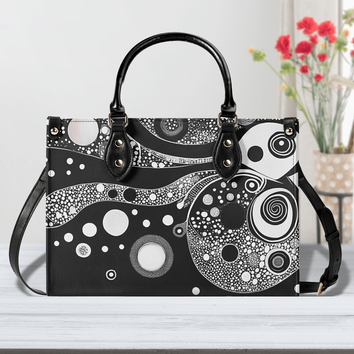 White Circles / Luxury Handbag ( 3 size )