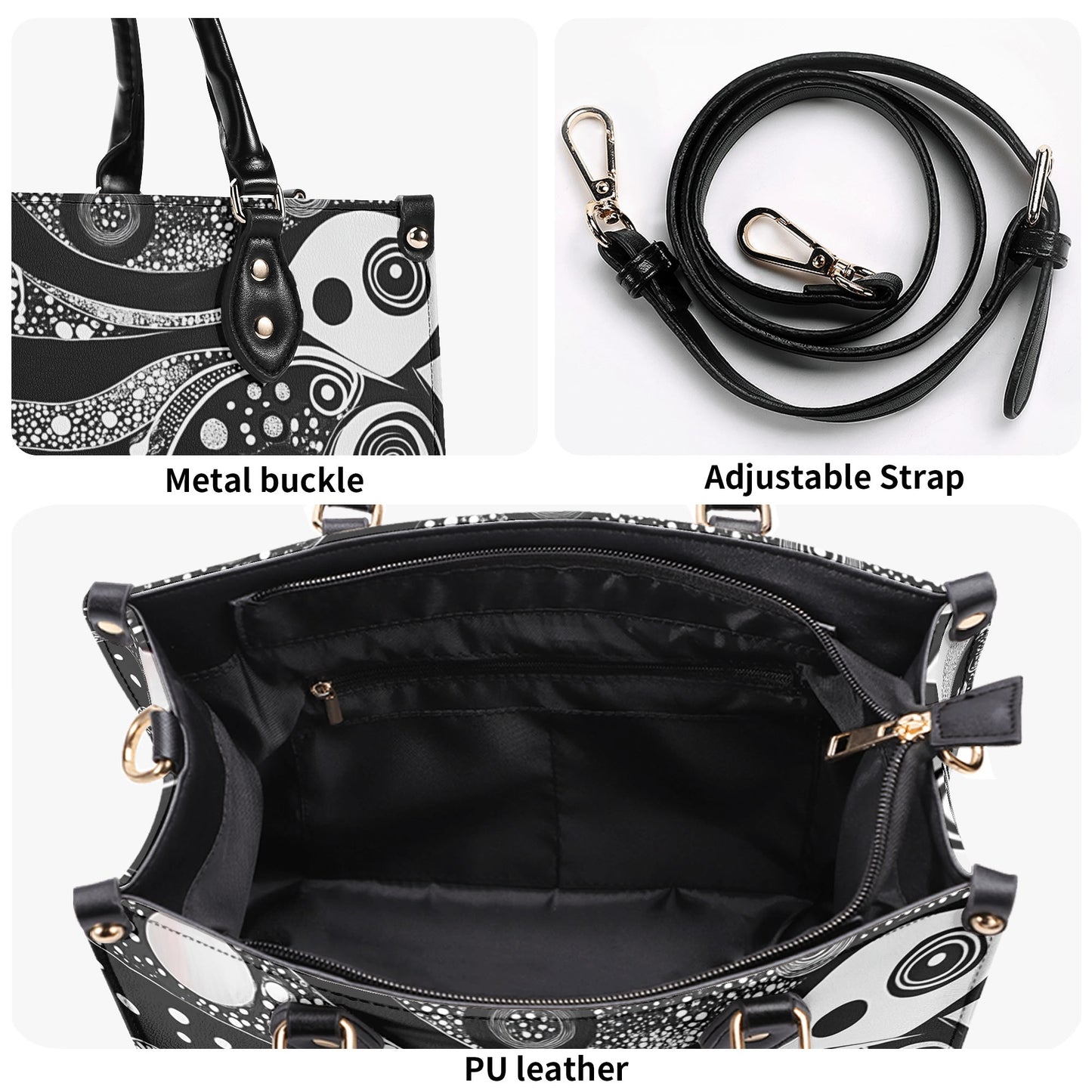 White Circles / Luxury Handbag ( 3 size )