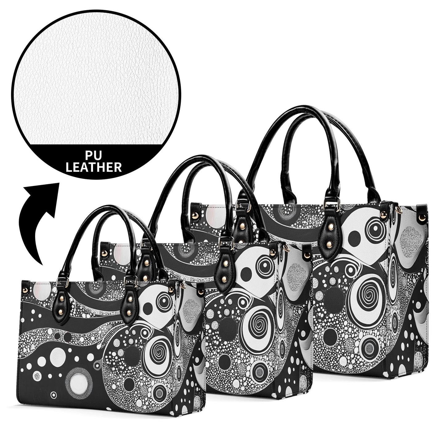 White Circles / Luxury Handbag ( 3 size )