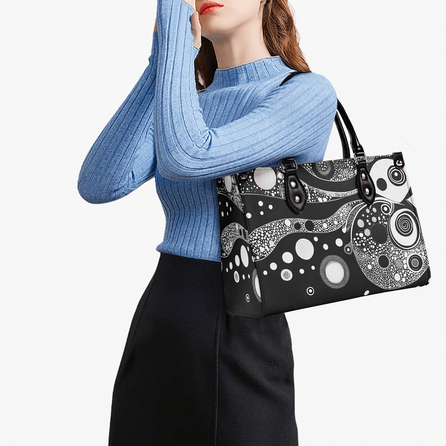 White Circles / Luxury Handbag ( 3 size )