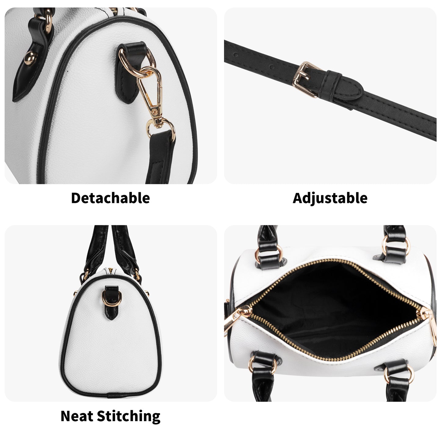 Ocher / Mini Boston Bag (Beige/Black)