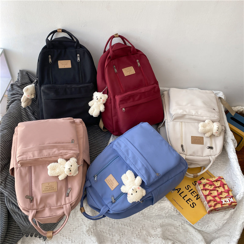 Bear / Double Zipper School Backpack